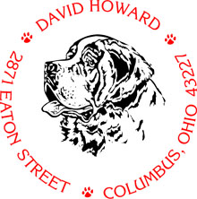 Saint Bernard Personalized Multi-Color Stamp