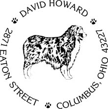 Australian Shepherd 2 Personalized Multi-Color Stamp