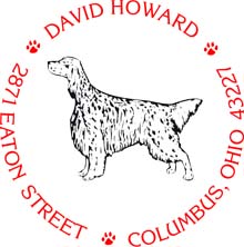 English Setter Personalized Multi-Color Stamp