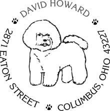 Bichon Frise Personalized Multi-Color Stamp