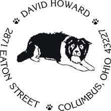 Border Collie 3 Personalized Multi-Color Stamp
