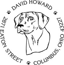 Rhodesian Ridgeback Personalized Multi-Color Stamp