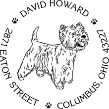 Westie Personalized Multi-Color Stamp