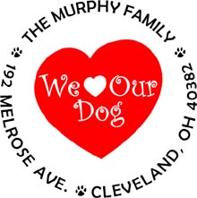 We Love Our Dog Personalized Multi-Color Stamp