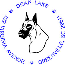 Great Dane Personalized Multi-Color Stamp