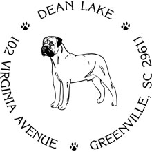 Bull Mastiff Personalized Multi-Color Stamp