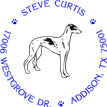 Greyhound Personalized Multi-Color Stamp