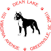 American Staffordshire Personalized Multi-Color Stamp