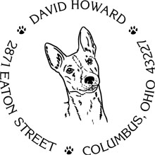 Basenji Personalized Multi-Color Stamp