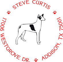 Ibizan Hound Personalized Multi-Color Stamp