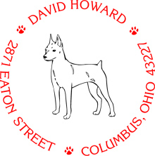 Miniature Pincher Personalized Multi-Color Stamp