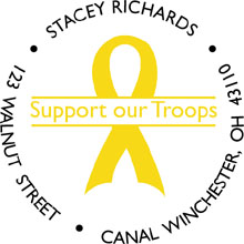 SUPPORT OUR TROOPS Personalized Multi-Color Stamp
