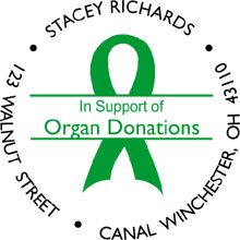 ORGAN DONATIONS Personalized Multi-Color Stamp