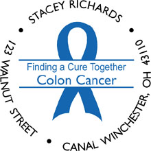 Colon Cancer Personalized Multi-Color Stamp, Circular