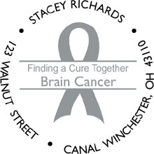 Brain Cancer Personalized Multi-Color Stamp