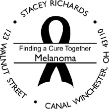 Melanoma Personalized Multi-Color Address Stamp, Circular