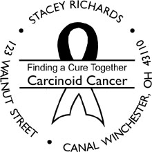 Carcinoid Cancer Personalized Multi-Color Stamp, Circular