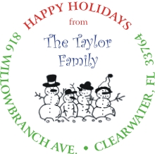Snowman Family Circular Self-Inking Trodat Stamp