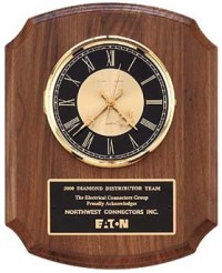  American Walnut Plaque with Clock BC828