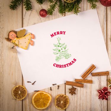Merry Christmas Tree Circular Self-Inking Trodat Stamp