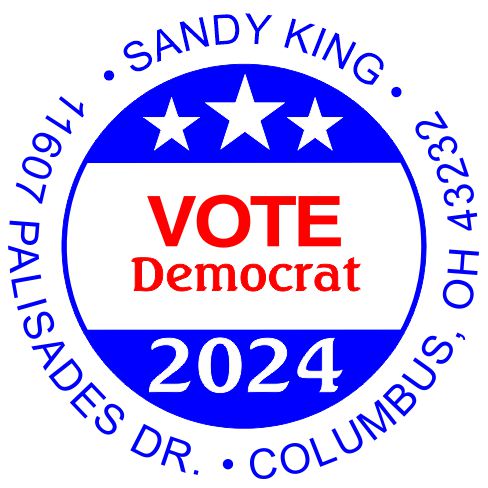 Vote Democrat Personalized Mult-Color Stamp