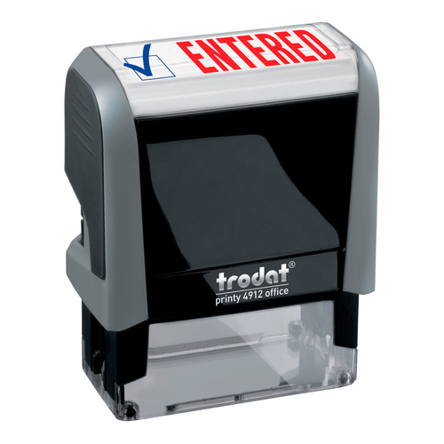 Trodat ENTERED Two-Color Stock Stamp