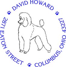 Poodle Personalized Multi-Color Stamp