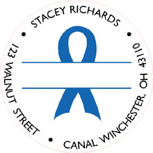 PERSONALIZED BLUE RIBBON Multi-Color Stamp