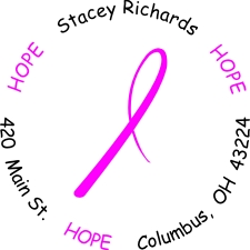 Pink Ribbon  (Only) Multi-Color <b>Return Address</b> Stamp
